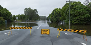 Water over road